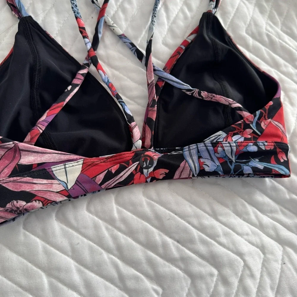 Lululemon Pushing Limits Swim Top Lush Lillies Multi